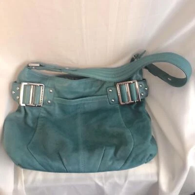 Teal leather Perlina New York satchel purse - Image 1 of 4