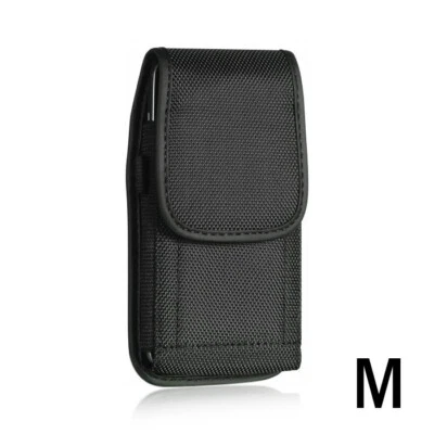 for Samsung Galaxy S4 / S5 / S6 / S7 - BLACK Nylon Pouch Belt Clip Holster Case - Image 1 of 4