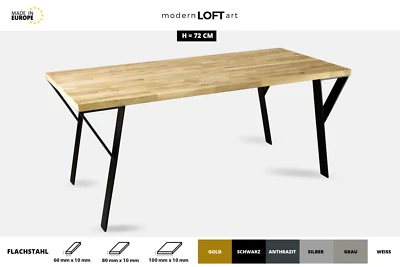 4x TISCHBEINE TISCHGESTELL TISCHKUFEN METALL STAHL TISCHFÜßE INDUSTRIAL PN3 - Bild 1 von 4
