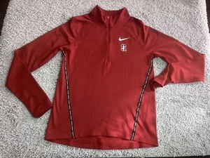 Nike Stanford Cardinals Pullover Womens Small Red 1/4 Zip Performance Dri-Fit PE - Picture 1 of 13