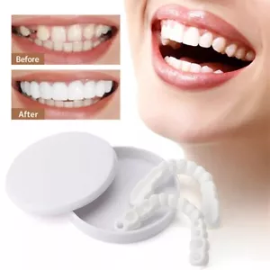 Juego de dientes postizos superior e inferior a presión carillas dentales dentaduras postizas cubierta dental falsa - Imagen 1 de 15