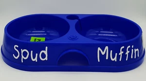 Nuevo con etiquetas Petzplus Nombre Personalizado Azul Tazón Doble 32 cm Hecho en Aus - Imagen 1 de 3