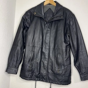 David Marc Black Leather Jacket Men’s Size S - Picture 1 of 8