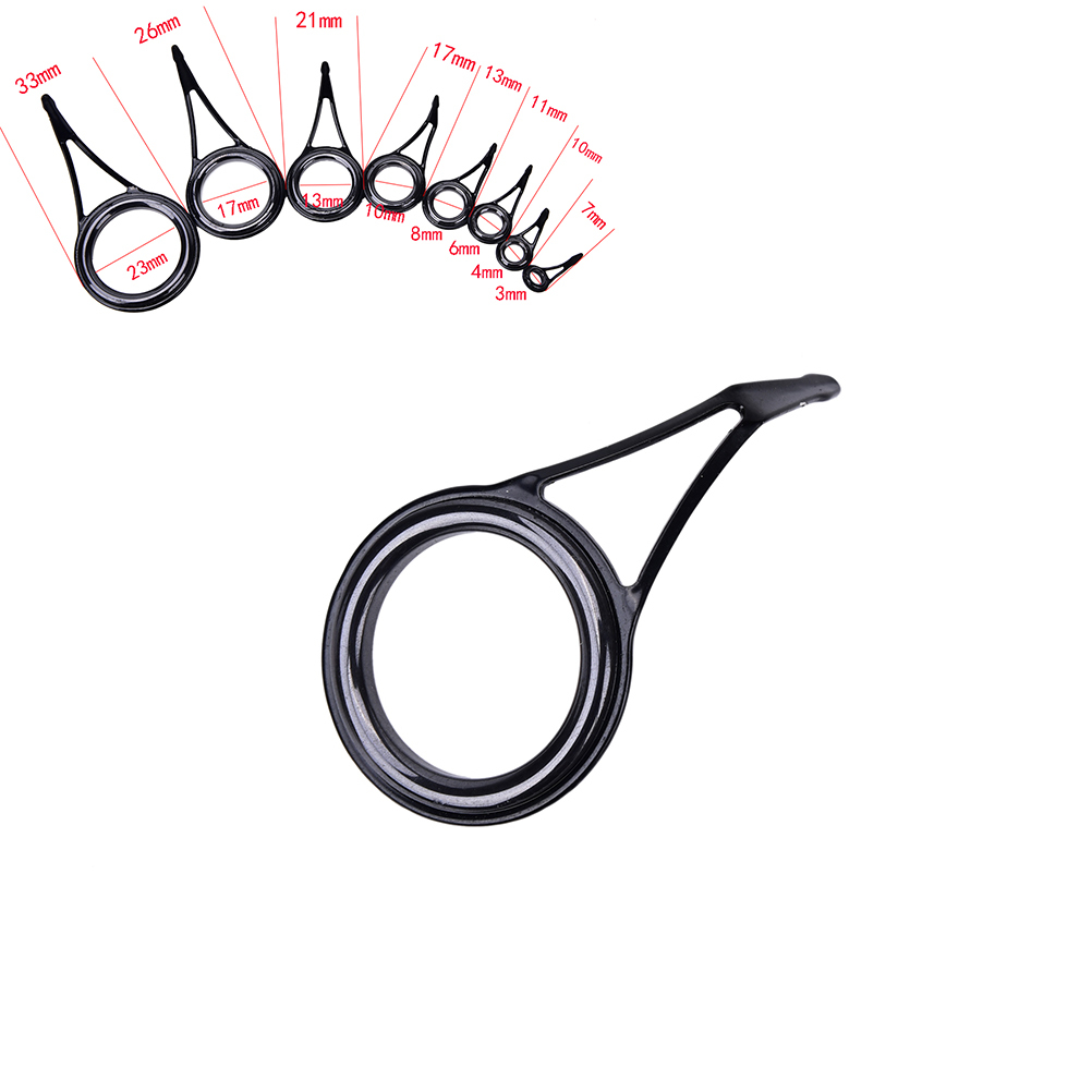 8PCS Fishing Rod Guide Tackle Tip Eyes Rings DIY Fishing Rod Ring