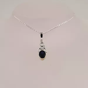 Blue Iolite Celtic-Necklace, Celtic Design, Semi Precious, Handmade Gemstone - Picture 1 of 4