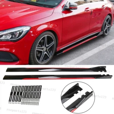 Black+Red Sport Style Side Skirts Rock Panel Splitter For Honda Accord 2000-2021 Foto 1 de 4
