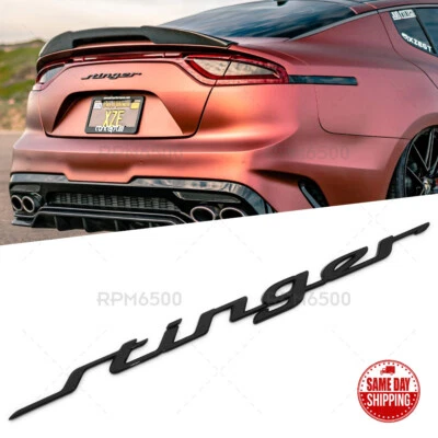 3D Car Stinger Letter Logo Emblem Badge Rear Trunk Lid Sport GT Line Gloss Black - Imagem 1 de 4