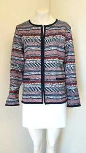 Lovely Vintage Style Blue Red Mix Jacket from Gabriella Vicenza - Size 10-12 - Picture 1 of 6