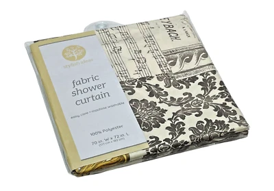 Elegante Cortina de Ducha Ideas 70" x 72" Compositores de Música y Medallones Barroco Foto 1 de 4