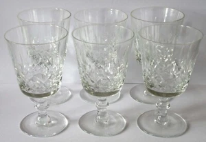 Set 6 Very Attractive Vintage Crystal Wine Goblets Unmarked Great size - Picture 1 of 10