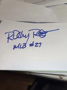 Rocky Roe MLB Umpire Signed 3x5 index Card - Picture 1 of 1