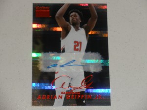Adrian Griffin Jr 2022 Upper Deck Metal Champions RS-37 Rubies Red Auto SP RC