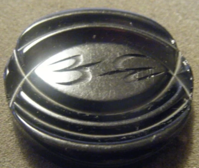 Vtg Bakelite  button black carved w itching birds design metal shank  1. 1/2" - Image 1 of 3