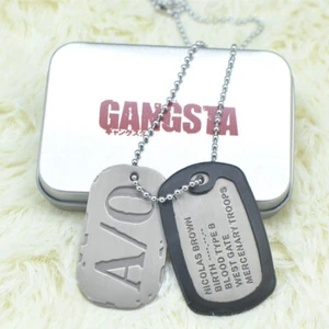Gangsta Nicolas Brown Cosplay Twilight Military Card Necklace Chain A/o Dog Tag - Picture 1 of 2