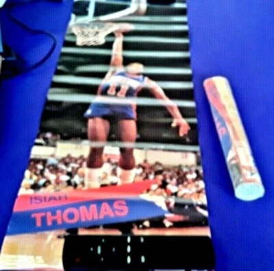 ORIGINAL VINTAGE POSTER 1990 STARLINE ISIAH THOMAS UNOPENED PROMO 8X24  - Image 1 of 4