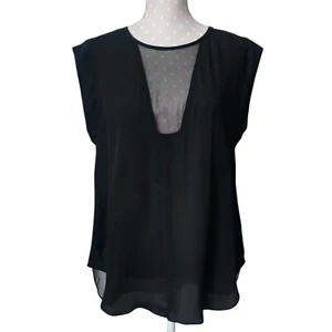 Rebecca Taylor Charlie Top Gr. 12 schwarz 100 % Seide durchsichtig Illusion Bluse Damen neu mit Etikett - Bild 1 von 7