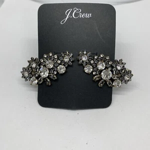 New J Crew Post Clip Rhinestone Earrings  - Picture 1 of 3