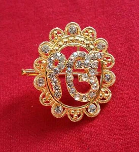 Atemberaubende Diamant vergoldet Sikh Eik Onkar Brosche Kuchen Pin Weihnachten Singh Geschenk hh - Bild 1 von 3