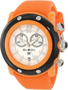 Glam Rock Women's Miami Beach Chrono White Dial Orange Silicone Watch - GD1111 - Picture 1 of 10