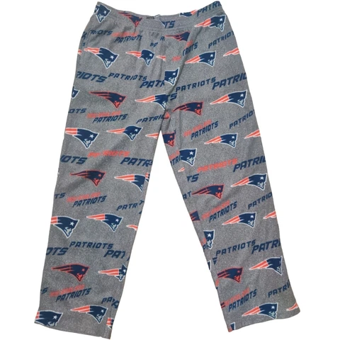 New England Patriots Lounge Pants Mens Extra Large Gray Fleece Pajama Bottoms Cover