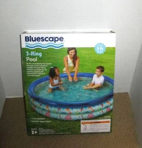 Piscina inflable de 3 anillos Bluescape de más de 5 pies de ancho con kit de parche Nuevo en caja - Imagen 1 de 2