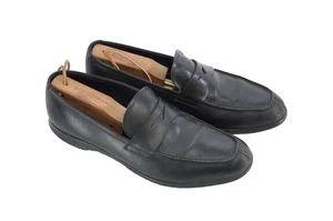 PRADA schwarze Leder Norweger vorne Penny Loafer Größe 6,5 Gummisohle Italien - Bild 1 von 12