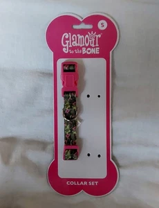 Glamour to the Bone One Dog Collar Pink Nature Green Leopard Design Size Small - Bild 1 von 1
