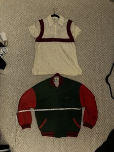 Vintage Frottee Polo + grün/rot Bomberjacke Konvolut - Bild 1 von 5