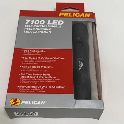 New Pelican 7100 Tactical Rechargeable Flashlight, 695 Lumens, Black New In Box - Image 1 of 4