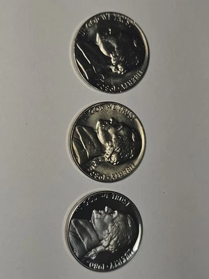 1980 P D S Jefferson Nickel Year Set Proof & BU US 3 Coin Lot - Image 1 of 2