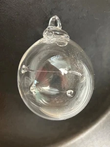 Decorazione natalizia da appendere vetro trasparente artistico soffiato a mano unica trasparente 3" - Foto 1 di 4