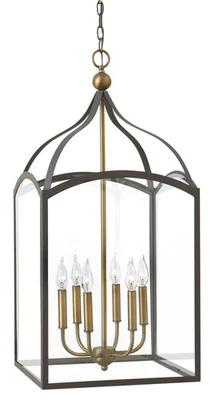 Linterna Hinkley Lighting 3414 Clarendon 6 luces 16" W tamaño completo - bronce Foto 1 de 4