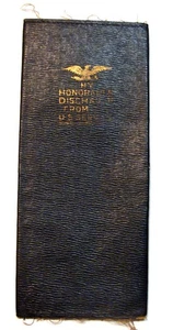 ORIGINAL WWI US MY HONORABLE DISCHARGE LEATHER RECORD FOLDER - Picture 1 of 5
