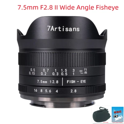 7artisans 7.5mm F2.8 II APS-C Wide Angle Fisheye Lens for Fujifilm X S30 Camera - Image 1 of 4