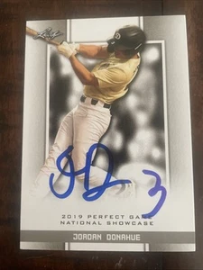 Jordan Donahue 2019 Leaf Perfect Game #4 AUTO SIGNED IP - Picture 1 of 5