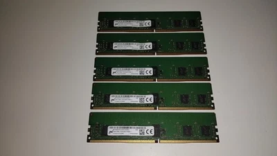 Micron DDR4 ECC lot of 5 (5x4GB) 20GB total 2400MHz MTA9ASF51272PZ-2G3B1II - Image 1 of 3