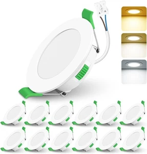 12x Foco empotrable LED 75mm-90mm regulable techo plano foco empotrable 230V IP65 IP44 - Imagen 1 de 11