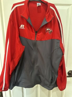 Russell Athletic Front Zip Gray Red White Polyester WKU Topper Jacket Men XL - Image 1 of 4