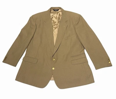 Blazer deportivo Orvis de colección 2 botones dorados lana ventilada única tostado para hombre 48 largo Foto 1 de 4