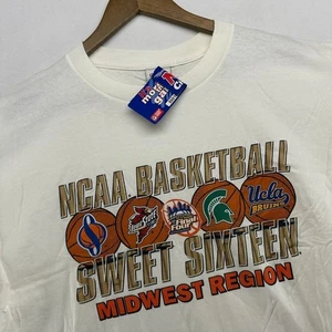 Vintage NCAA Basketball Shirt Mens Large White Sweet Sixteen Michigan State NEW - Picture 1 of 9