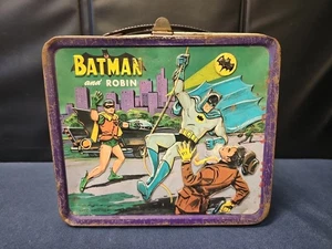 Porta pranzo vintage Aladdin Batman & Robin 1966 - senza thermos - Foto 1 di 8