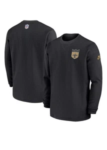 New Orleans Saints Nike Men's Sideline Throwback Waffle Knit Crewneck Shirt - Picture 1 of 3