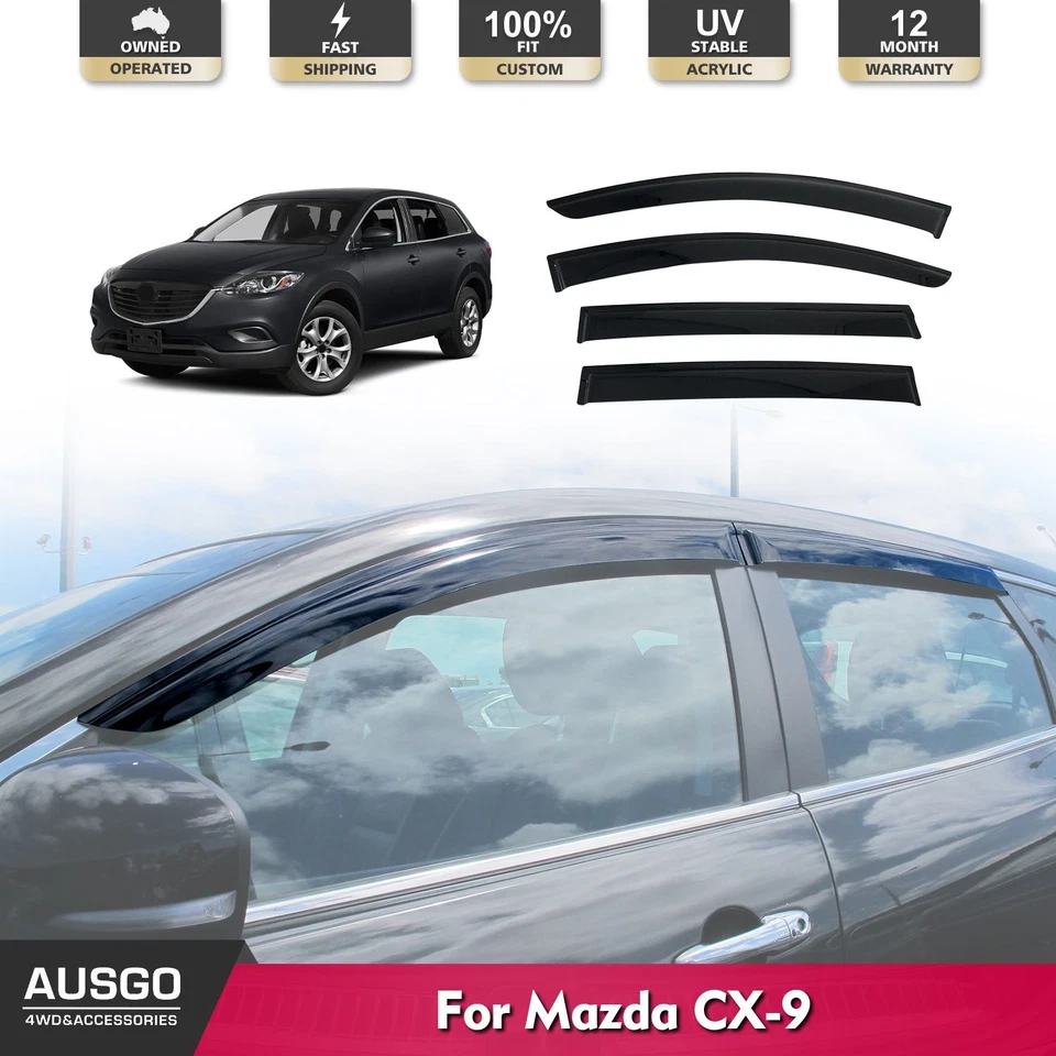 AUSGO Weather Shields for Mazda CX-9 2007-2016 Weathershields Window Visors - image 1 of 4