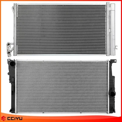Assembly Aluminum Radiator & AC Condenser For 2012-13 BMW 335i 335is 335i xDrive Foto 1 de 4