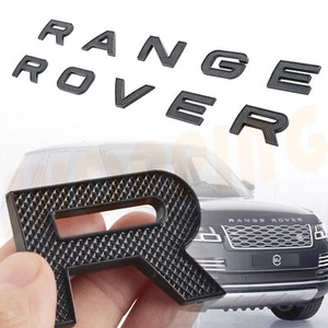 1Pc Front Hood / Rear Emblem For Range Rover Letters Badge Nameplates ALL Black - Picture 1 of 8