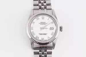 Rolex Datejust Ref.16014 Stainless Steel & White Gold 36mm White Roman Dial - Picture 1 of 10