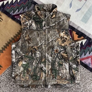 Carhartt Realtree Camouflage Canvas Vest Men XL Hunting 3M Thinsulate Insulation - Picture 1 of 11