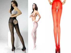 Sexy Crutchless tights various colours open crotch - Picture 1 of 12