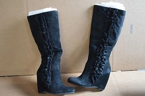 Mia Damen Giovanna kniehohe Stiefel aus schwarzem Wildleder 10 M Neu/Mängel - Bild 1 von 4