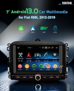 AUTORADIO GPS FIAT 500L ANDROID 13 Wi-Fi 4G DSP CARPLAY Auto ERISIN ES6754L - Imagen 1 de 9